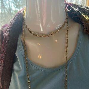 Gold Layered Necklace Set with Choker and Chain
